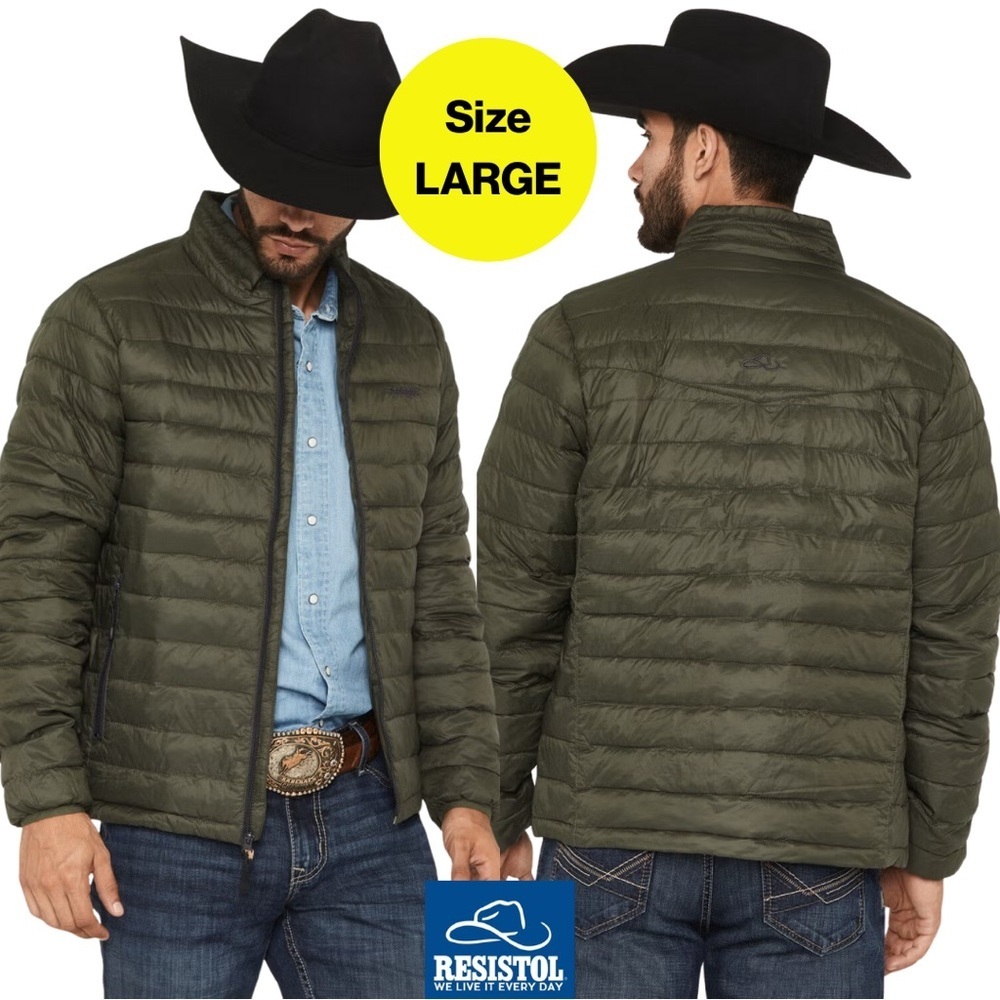 RESISTOL 💚 MEN’S “Cold Bloq Jacket” in Forest Green (Size Large)